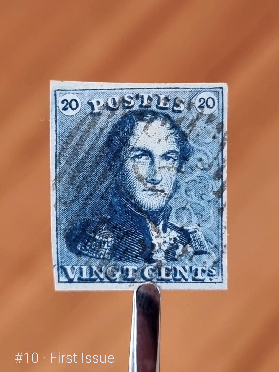 First postage stamp of Belgium, 1 Jul 1849