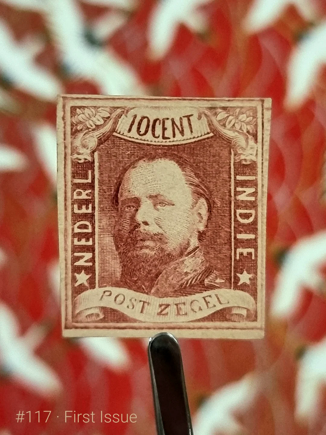 First postage stamp of Netherlands Indies, 1 Apr 1864
