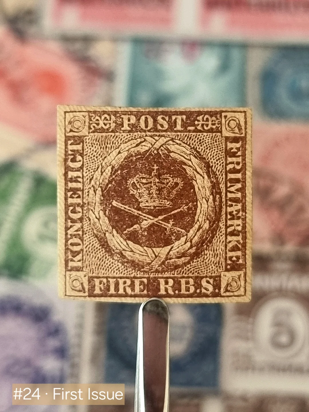 First postage stamp of Denmark, 1 Apr 1851