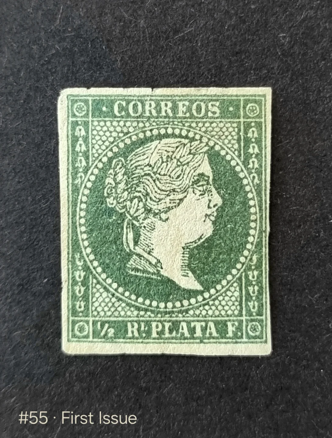 First postage stamp of Cuba, 24 Apr 1855
