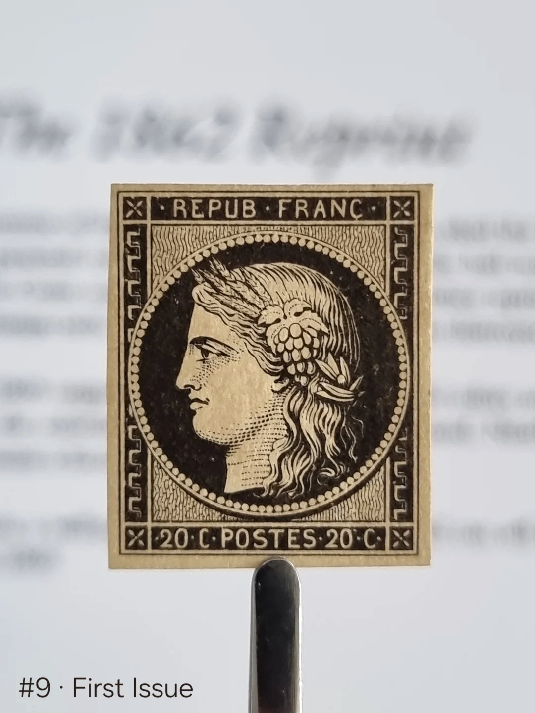 First postage stamp of France, 1 Jan 1849