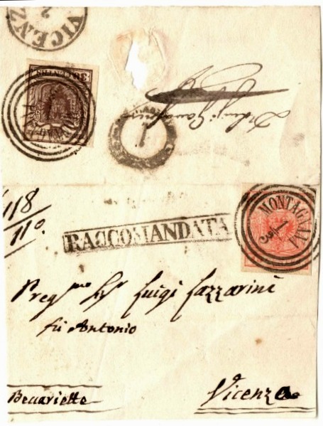 Austrian Arms 15c + 30c red + dark brown I Type, front of cover