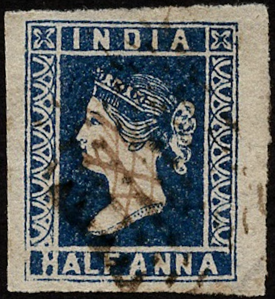 Queen Victoria ½a deep blue die I