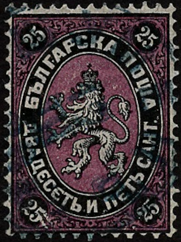Crowned Lion 25c black and purple