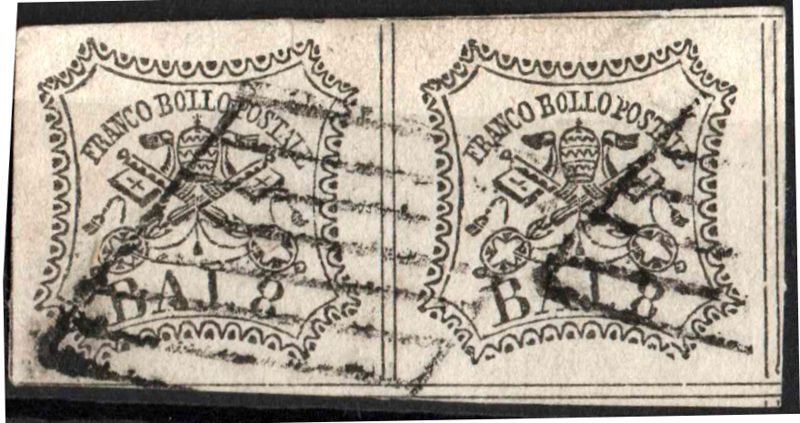 Papal Keys 8baj white in horizontal pair — Front